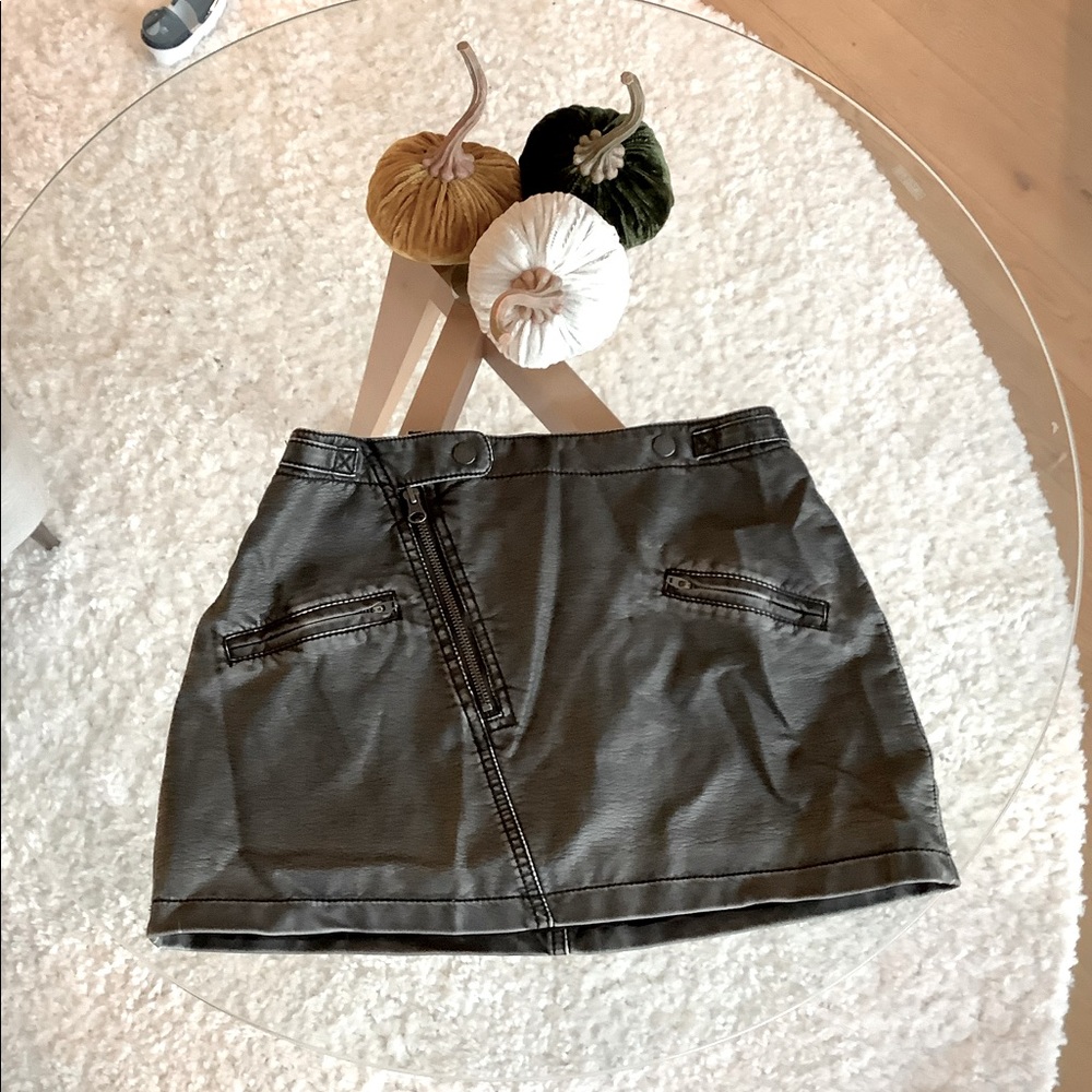 Leather Free People Mini Skirt size 2